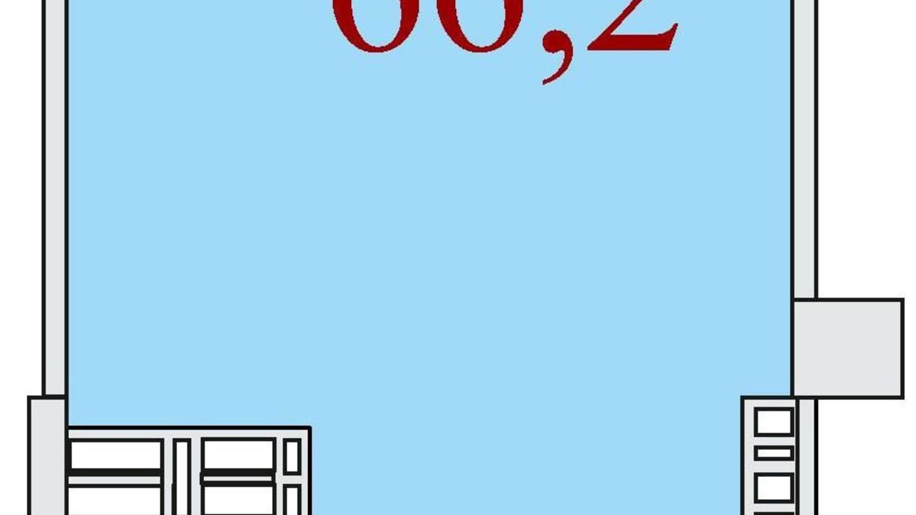 Планировка свободная планировка квартиры в ЖК Баку 66.2 м², фото 301780