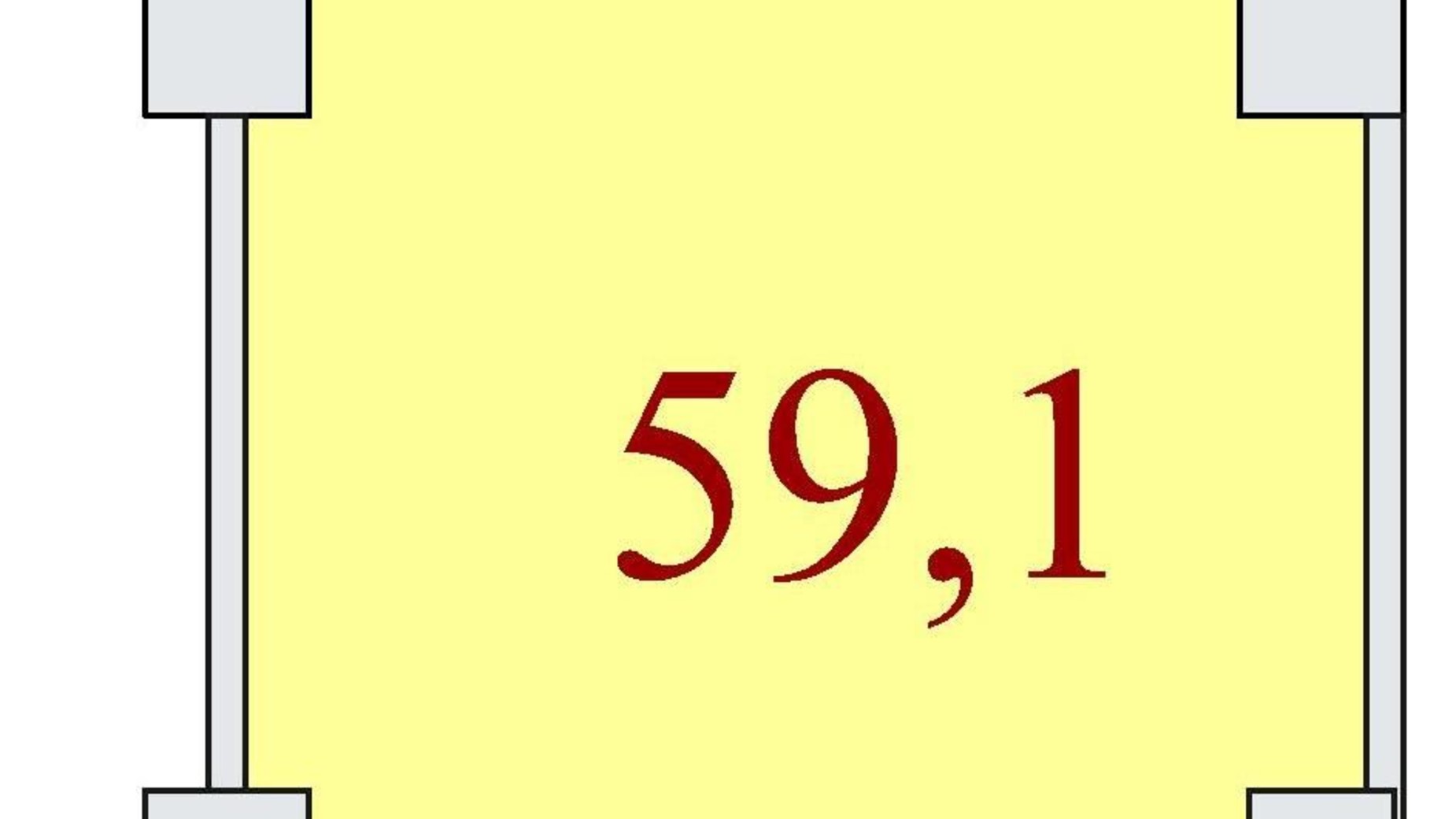 Планування вільне планування квартири в ЖК Баку 59.1 м², фото 301781