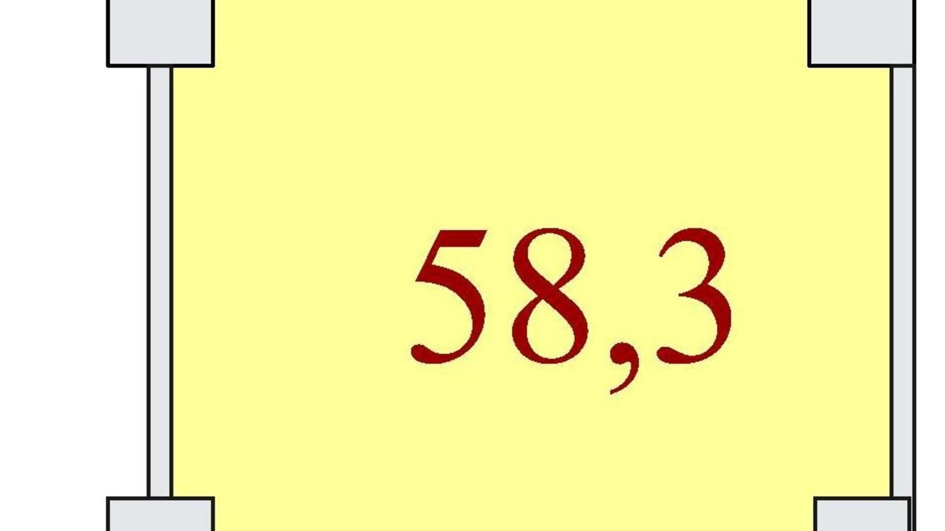 Планировка свободная планировка квартиры в ЖК Баку 58.3 м², фото 301814