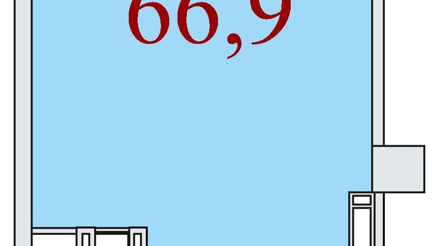 Планування вільне планування квартири в ЖК Баку 66.9 м², фото 301851