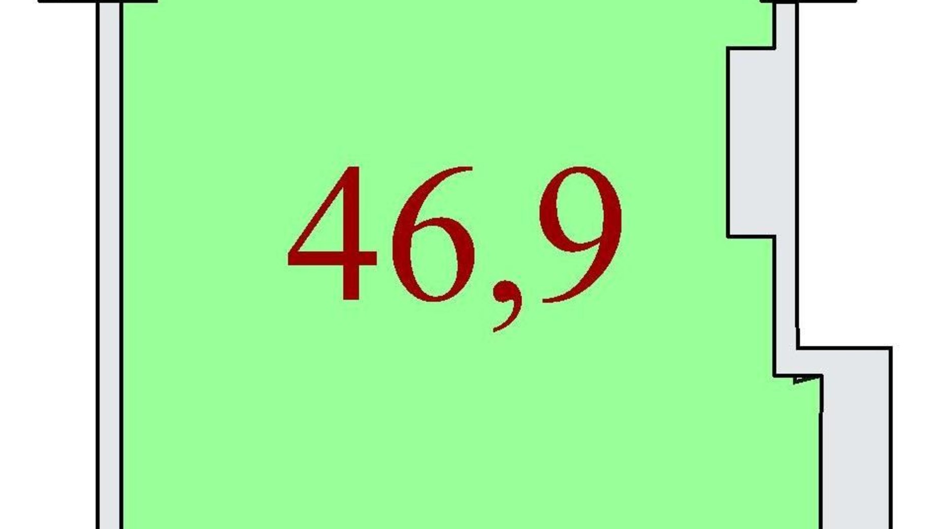 Планування вільне планування квартири в ЖК Баку 46.9 м², фото 301901