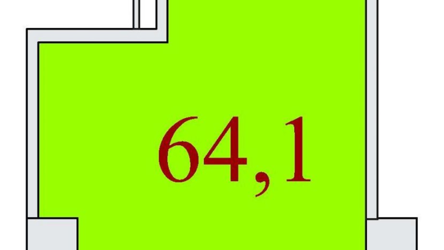 Планування вільне планування квартири в ЖК Баку 64.1 м², фото 301910