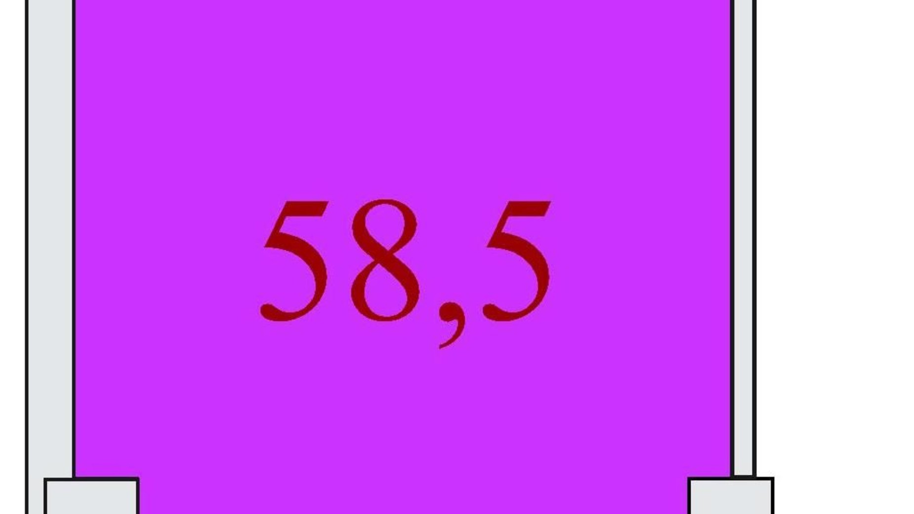 Планировка свободная планировка квартиры в ЖК Баку 58.5 м², фото 301915