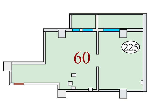 ЖК Баку: свободная планировка квартиры 60 м²