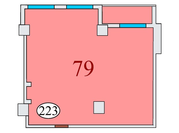 ЖК Баку: свободная планировка квартиры 79 м²