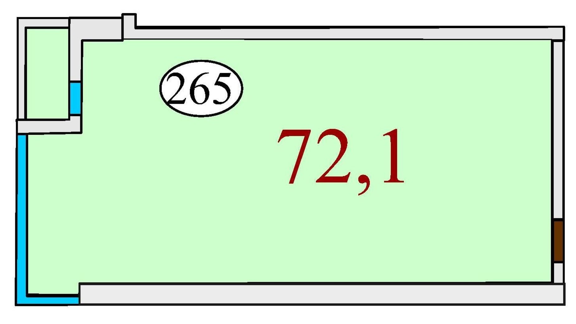 Планировка свободная планировка квартиры в ЖК Баку 72.1 м², фото 301977