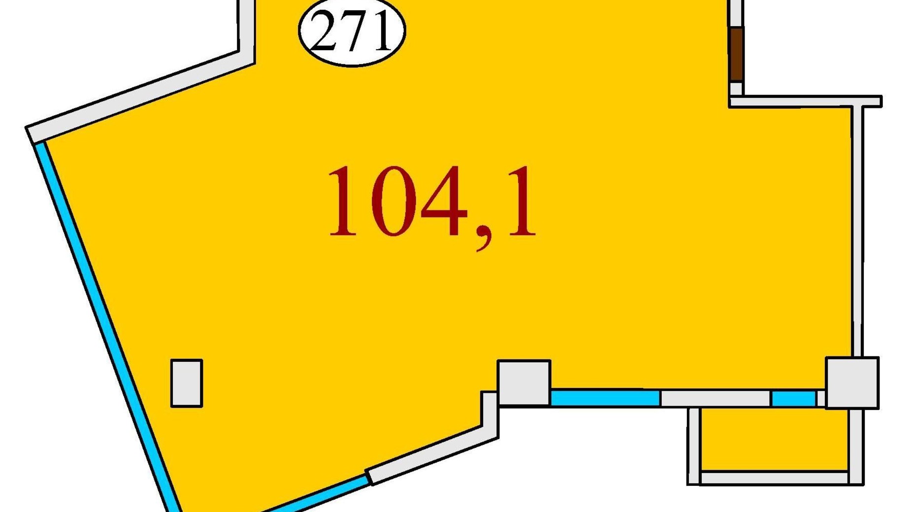 Планировка свободная планировка квартиры в ЖК Баку 104.1 м², фото 301979