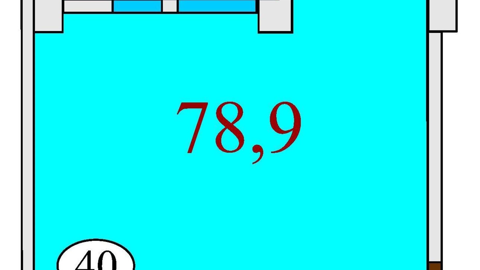 Планировка свободная планировка квартиры в ЖК Баку 78.9 м², фото 301997