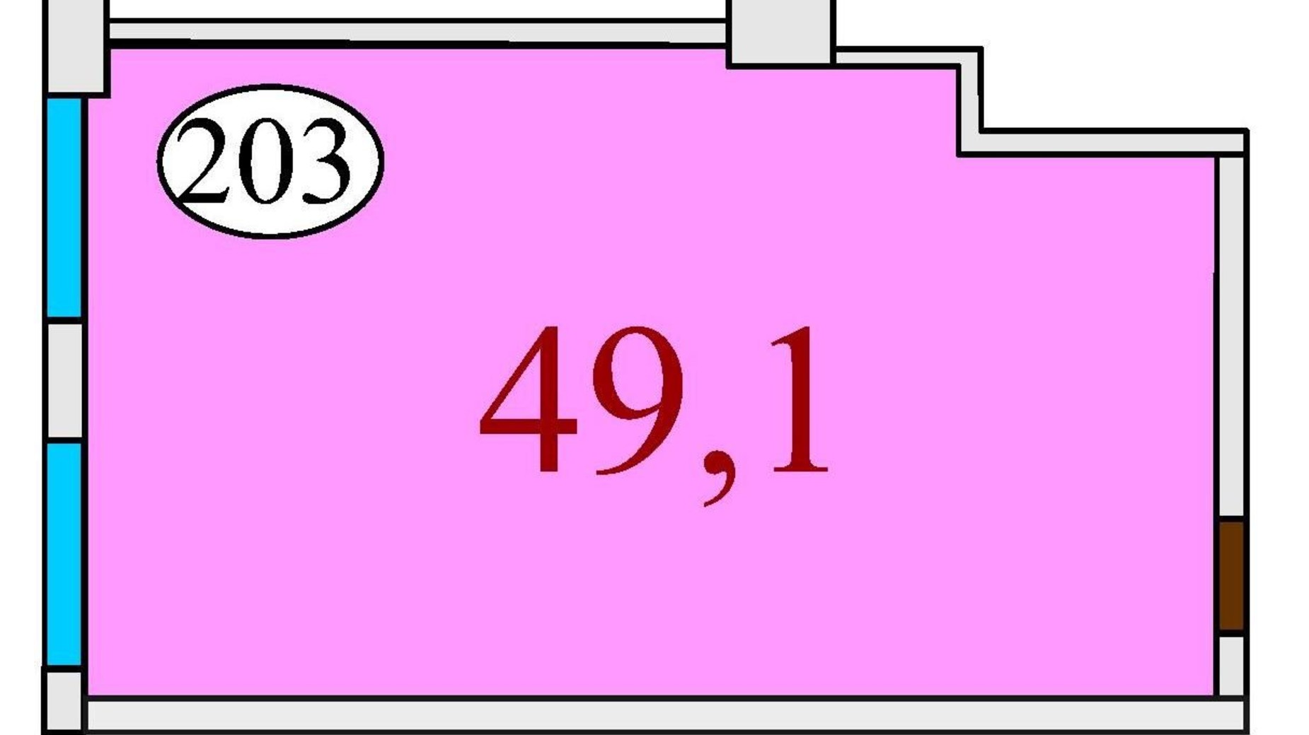 Планування вільне планування квартири в ЖК Баку 49.1 м², фото 302023