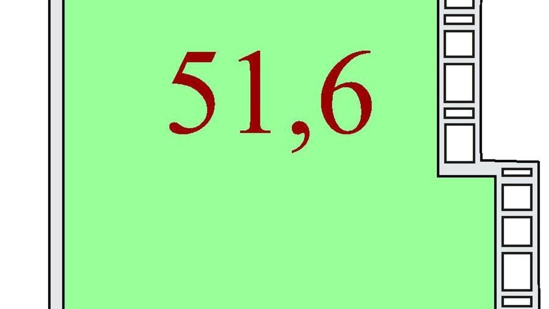 Планування вільне планування квартири в ЖК Баку 51.6 м², фото 302079