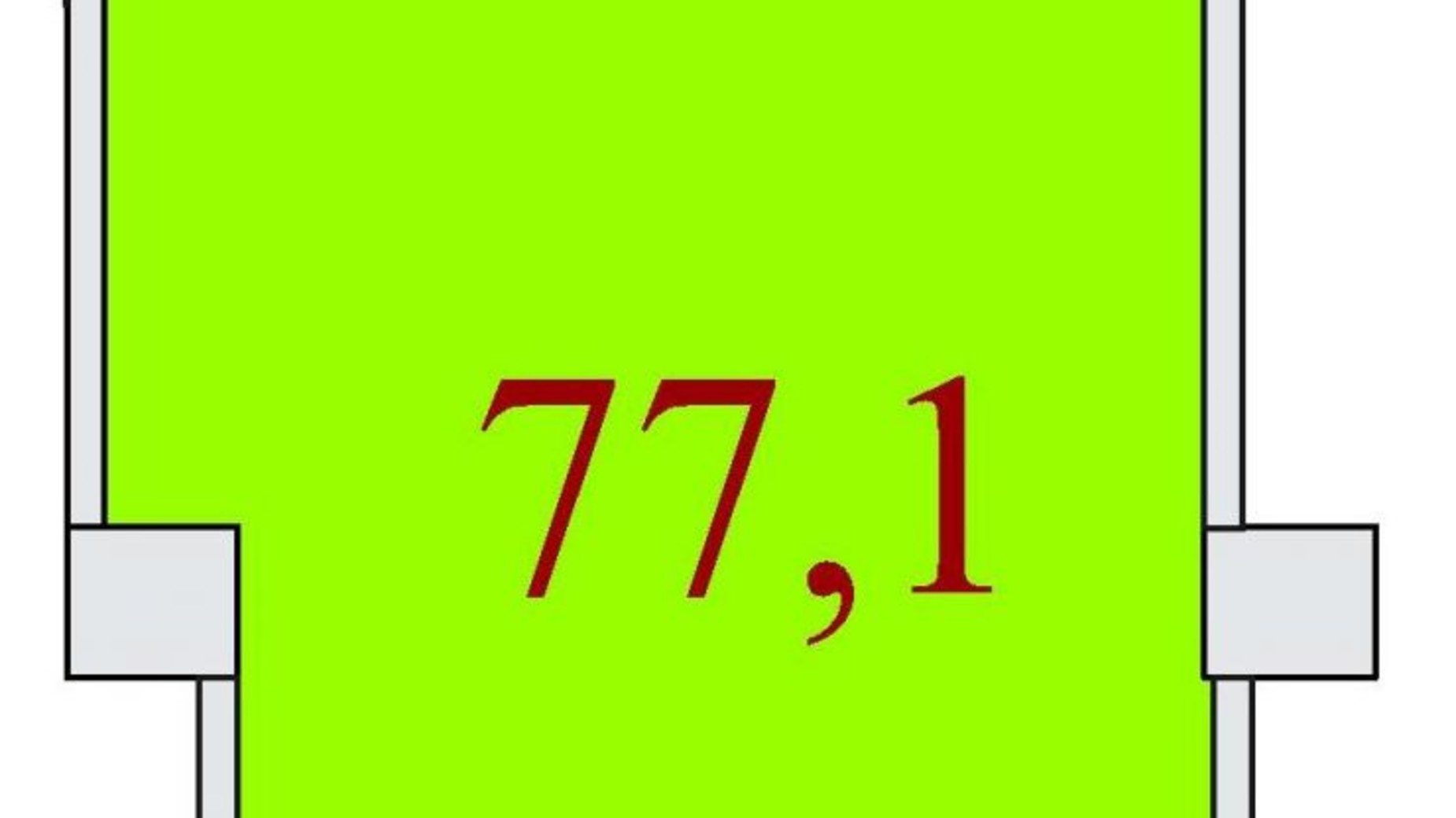 Планування вільне планування квартири в ЖК Баку 77.1 м², фото 302082