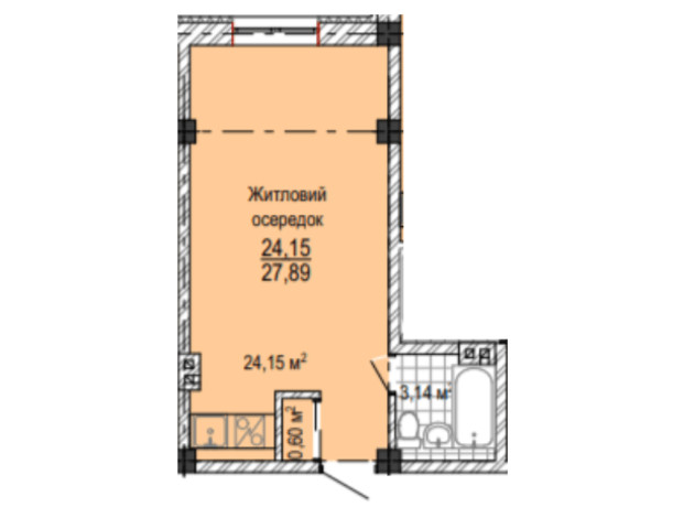 ЖК Надия: планировка 1-комнатной квартиры 36.9 м²