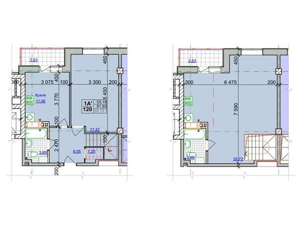 ЖК Спортивный: планировка 3-комнатной квартиры 84.78 м²