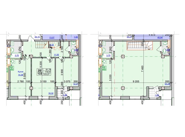 ЖК Спортивный: планировка 3-комнатной квартиры 120.66 м²