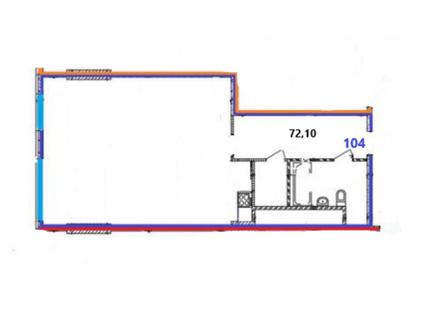 ЖК Ulduz: свободная планировка квартиры 71.9 м²