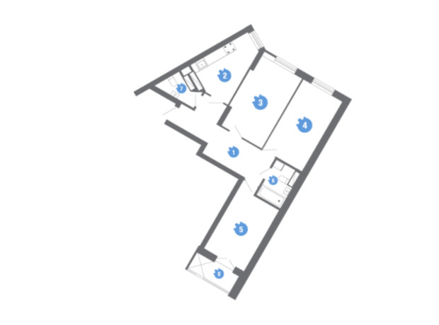 ЖК Family & Friends: планування 3-кімнатної квартири 74.1 м²