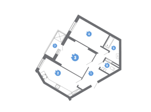 ЖК Family & Friends: планировка 2-комнатной квартиры 67.19 м²
