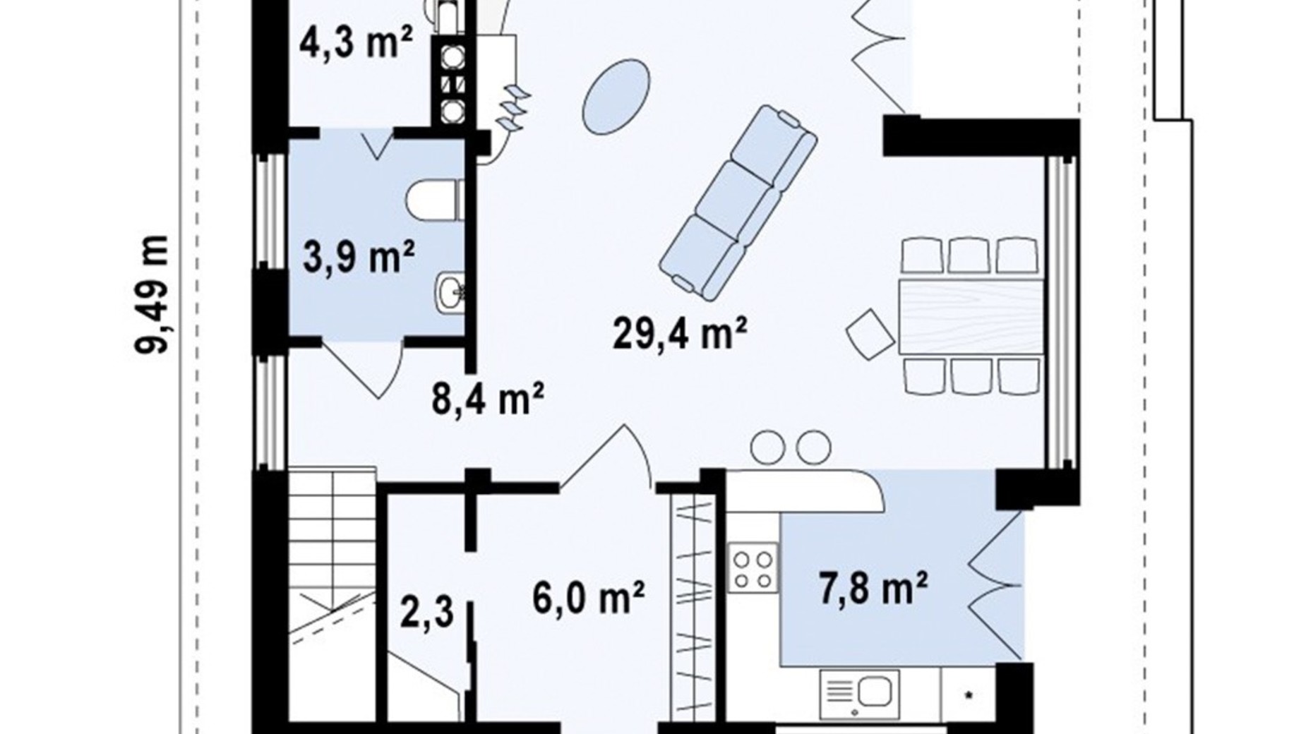 Планировка коттеджа в КГ Михайловский хутор 122 м², фото 304189