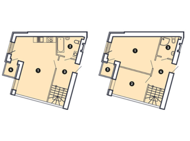 ЖК Comfort City: планировка 2-комнатной квартиры 79.34 м²
