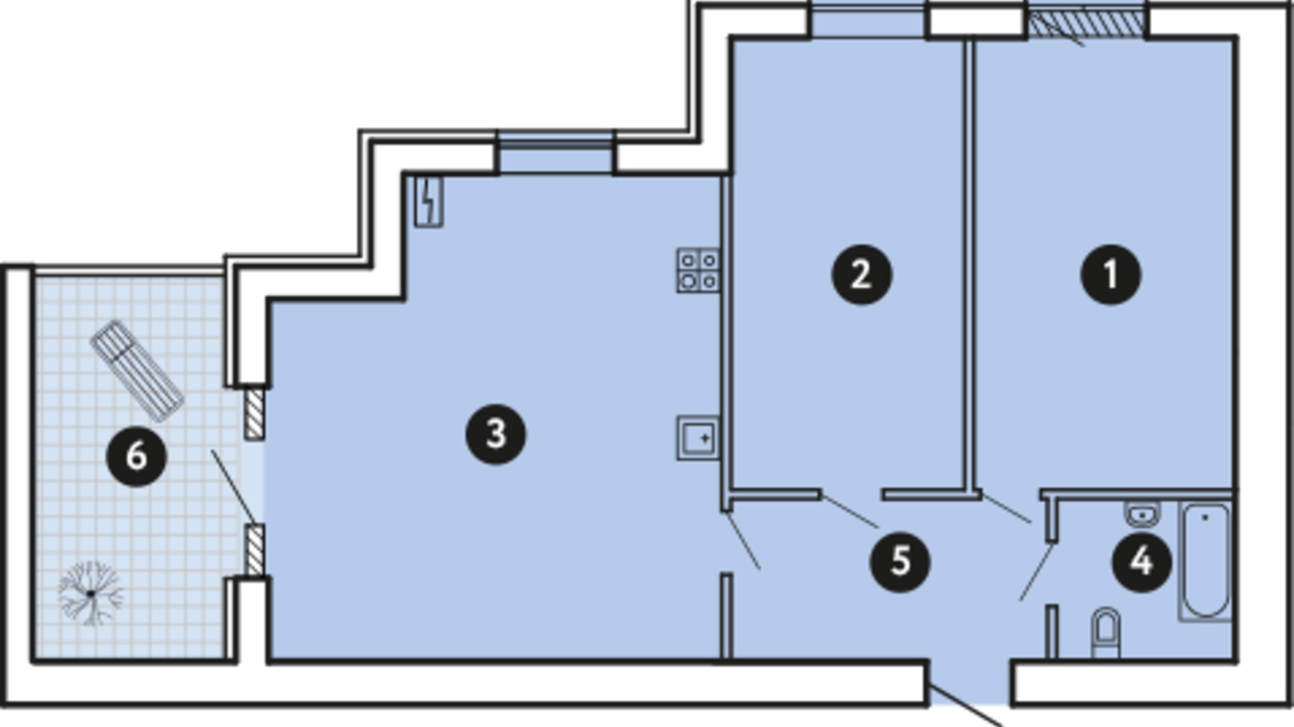 Планировка апартаментов в ЖК Comfort City 73.3 м², фото 305815