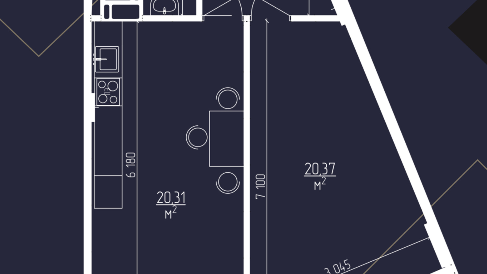 Планировка помещения в Бизнес центр Грушевский 56.6 м², фото 306265