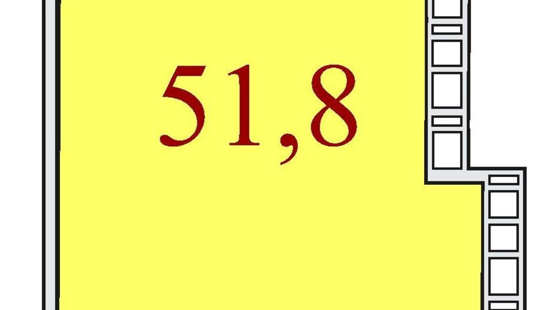 Планировка свободная планировка квартиры в ЖК Баку 51.8 м², фото 306332