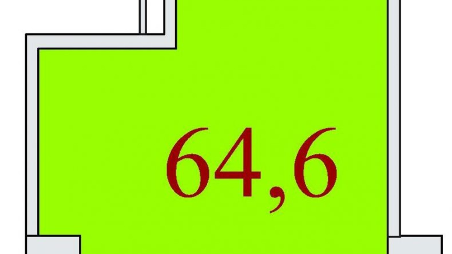 Планировка свободная планировка квартиры в ЖК Баку 64.6 м², фото 306333