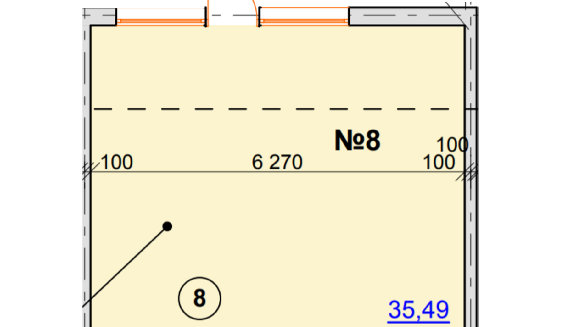 Планировка помещения в ЖК Карат 35.49 м², фото 306432