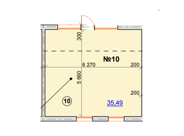 ЖК Карат: планировка помощения 35.49 м²