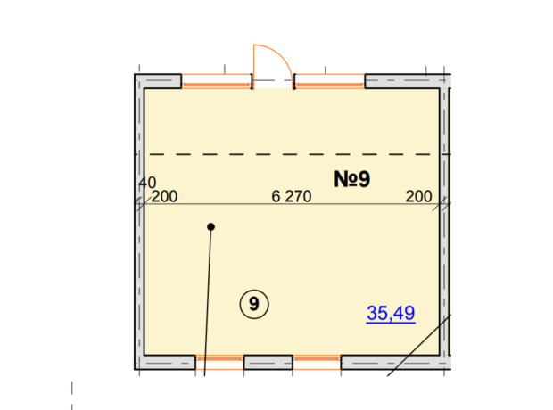 ЖК Карат: планування приміщення 35.49 м²