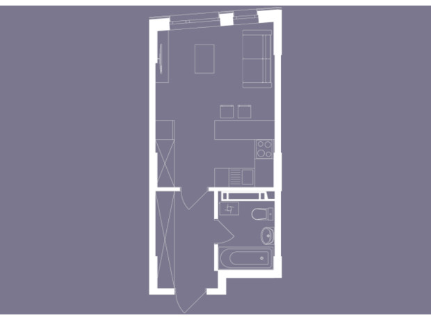 ЖК Svitlo Park: планування 1-кімнатної квартири 28.2 м²