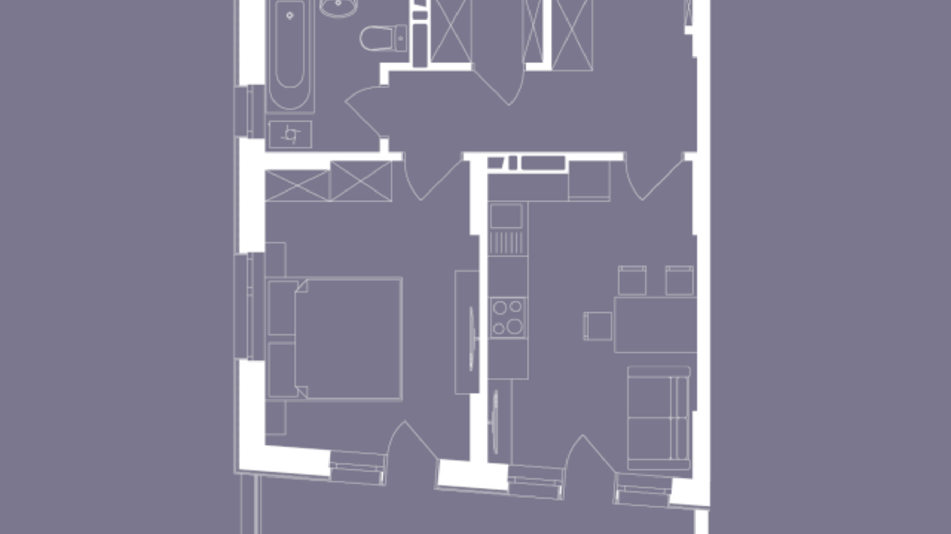 Планировка 1-комнатной квартиры в ЖК Svitlo Park 43.9 м², фото 307757