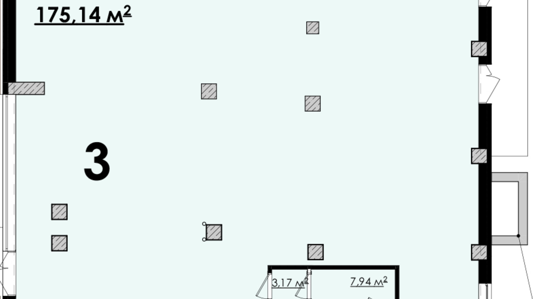Планування приміщення в ЖК Олімп 175.14 м², фото 307876
