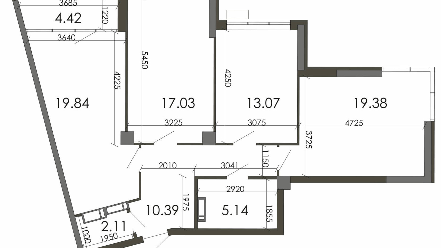 Планировка 3-комнатной квартиры в ЖК Star City 91.38 м², фото 307952