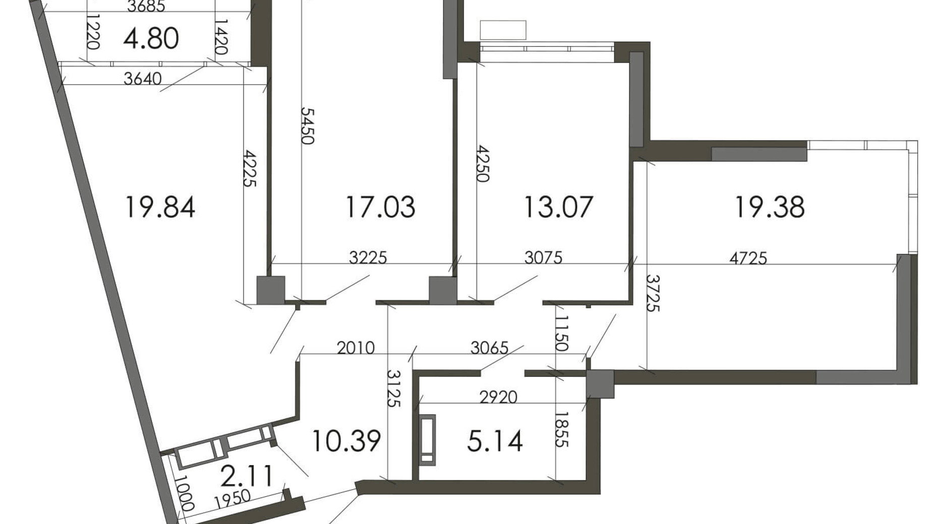 Планировка 3-комнатной квартиры в ЖК Star City 91.76 м², фото 307954