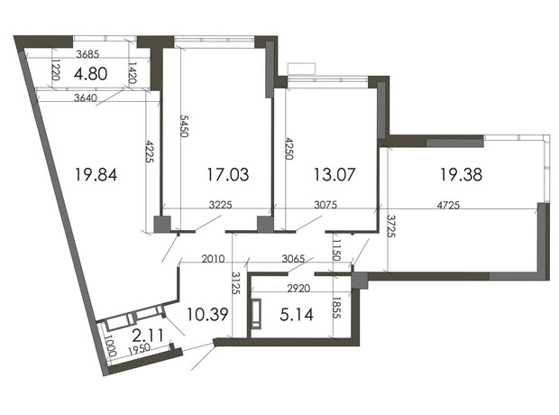 ЖК Star City: планування 3-кімнатної квартири 91.76 м²