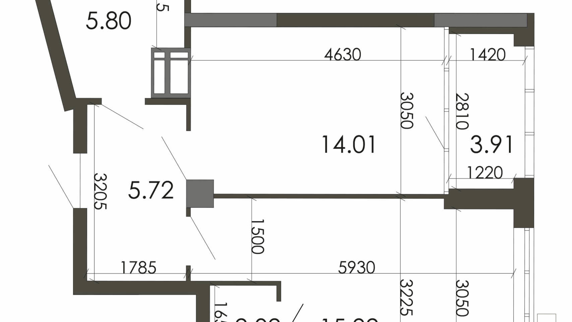 Планування 1-кімнатної квартири в ЖК Star City 47.38 м², фото 307955