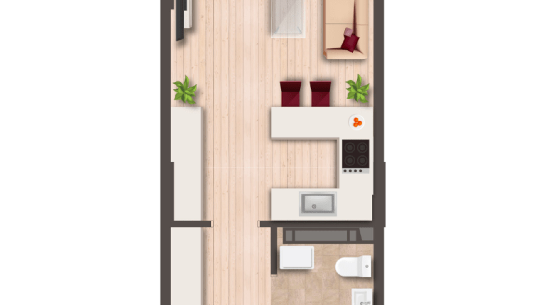 Планировка квартиры студии в ЖК Svitlo Park 28.2 м², фото 309590