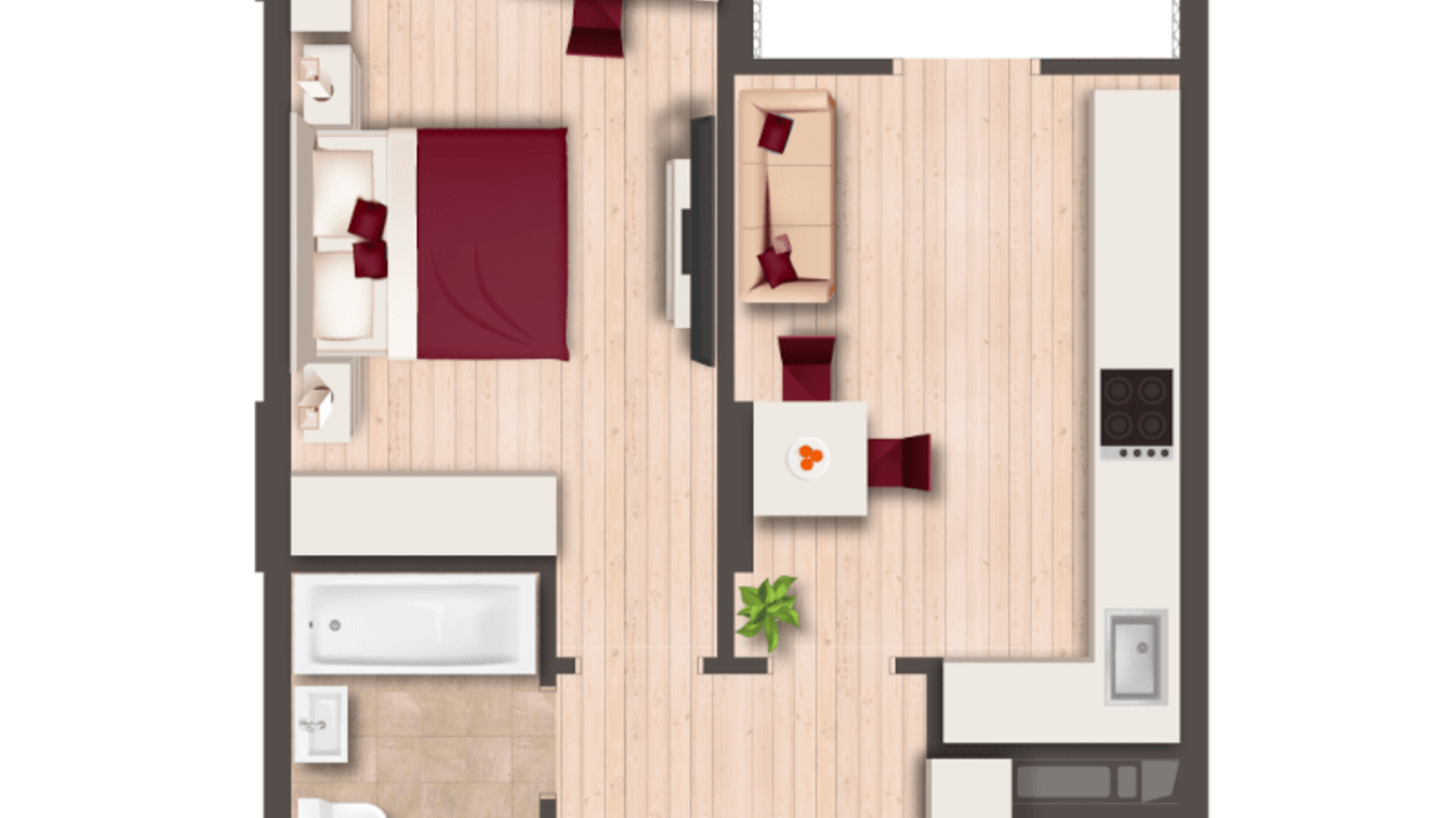 Планування 1-кімнатної квартири в ЖК Svitlo Park 40.8 м², фото 309595