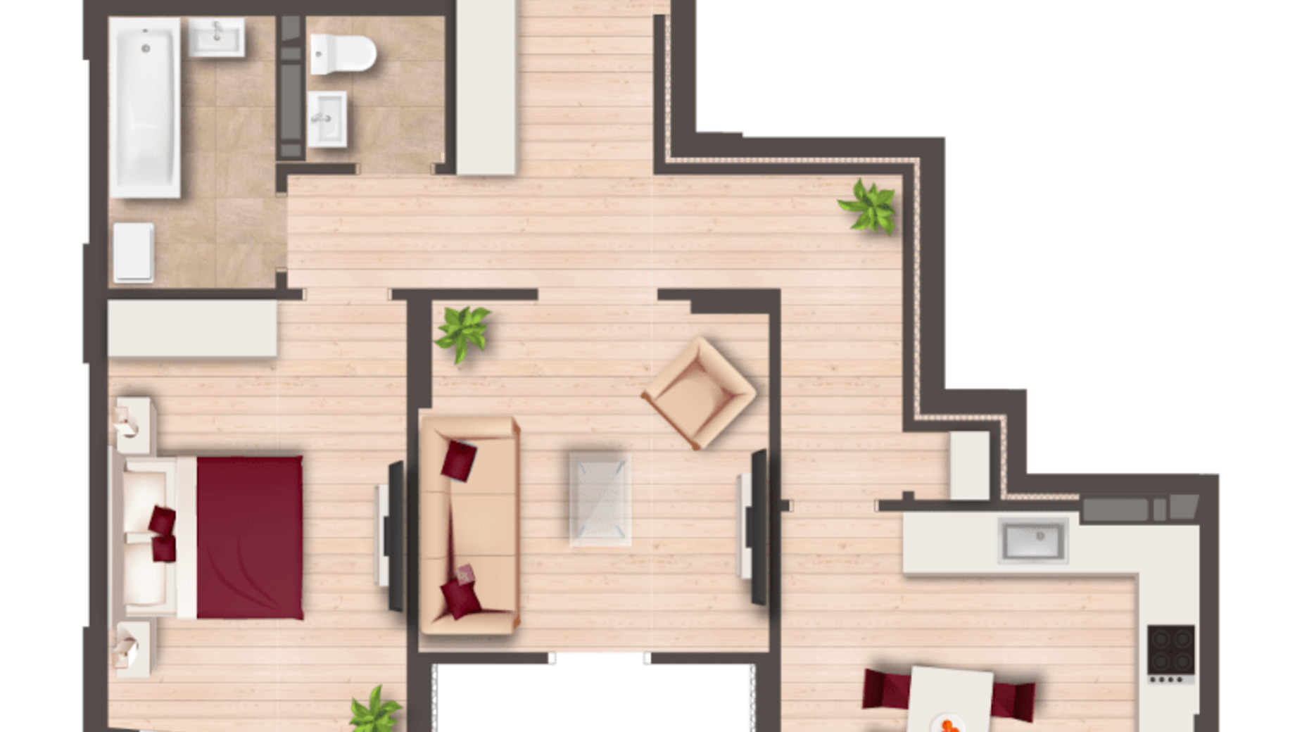 Планировка 2-комнатной квартиры в ЖК Svitlo Park 60.1 м², фото 309603