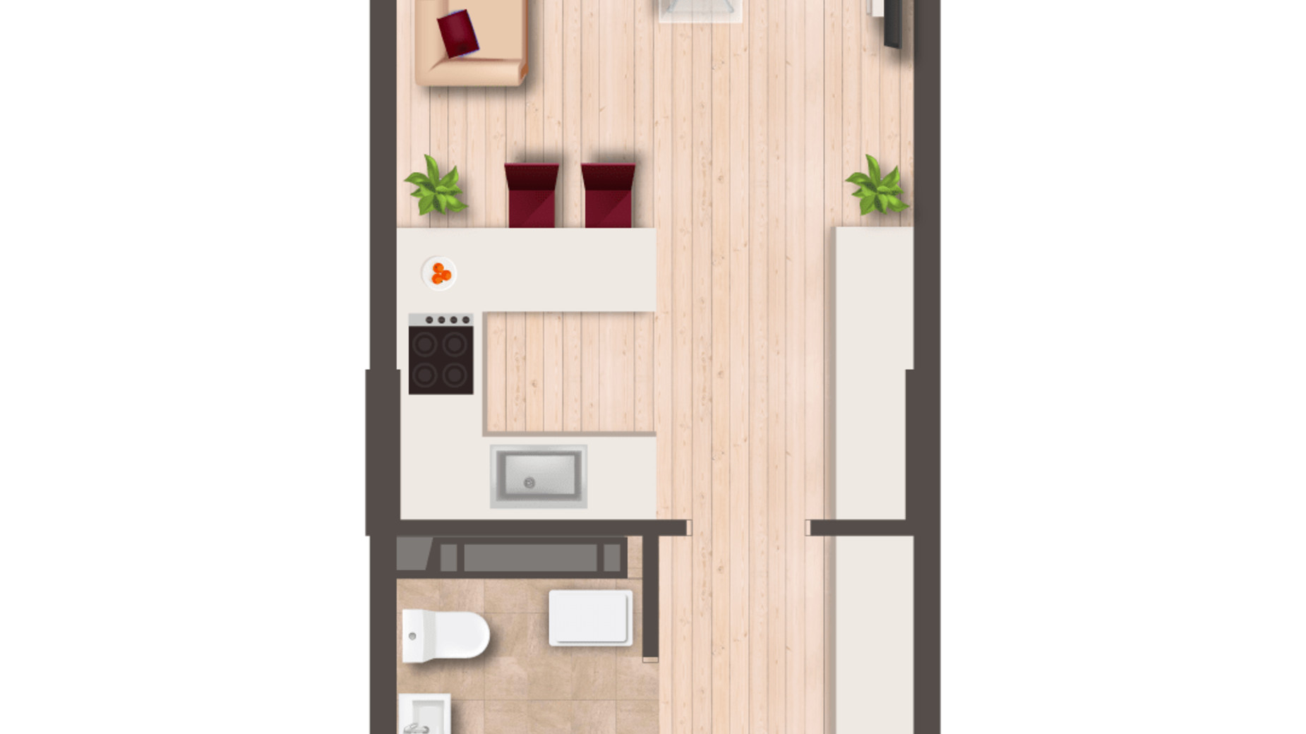 Планировка квартиры студии в ЖК Svitlo Park 28.2 м², фото 309611