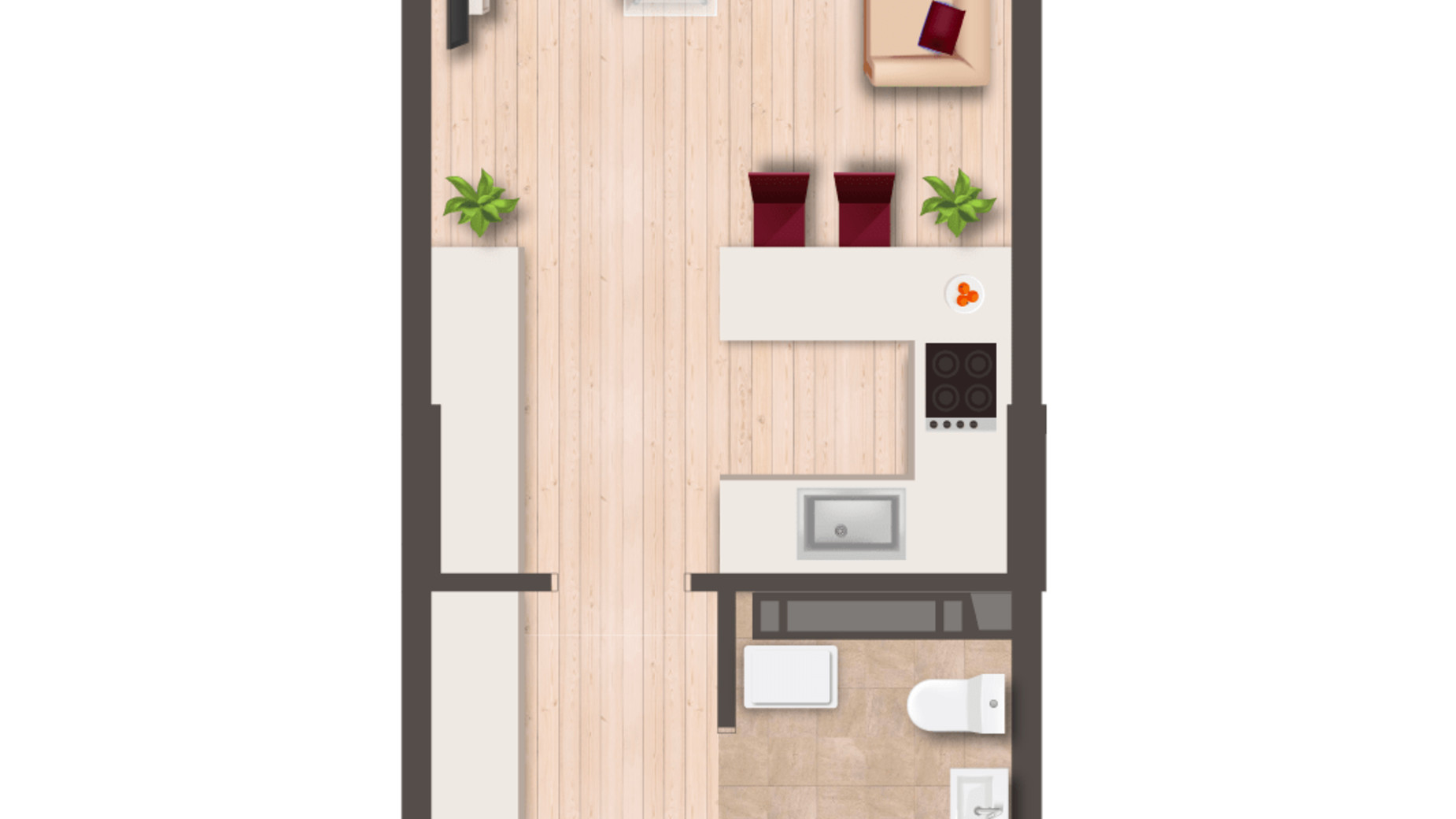 Планировка квартиры студии в ЖК Svitlo Park 28.7 м², фото 309614