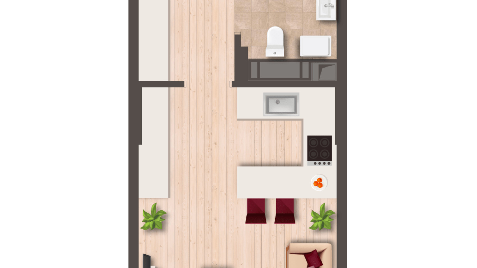 Планировка смарт квартиры в ЖК Svitlo Park 27.9 м², фото 309624