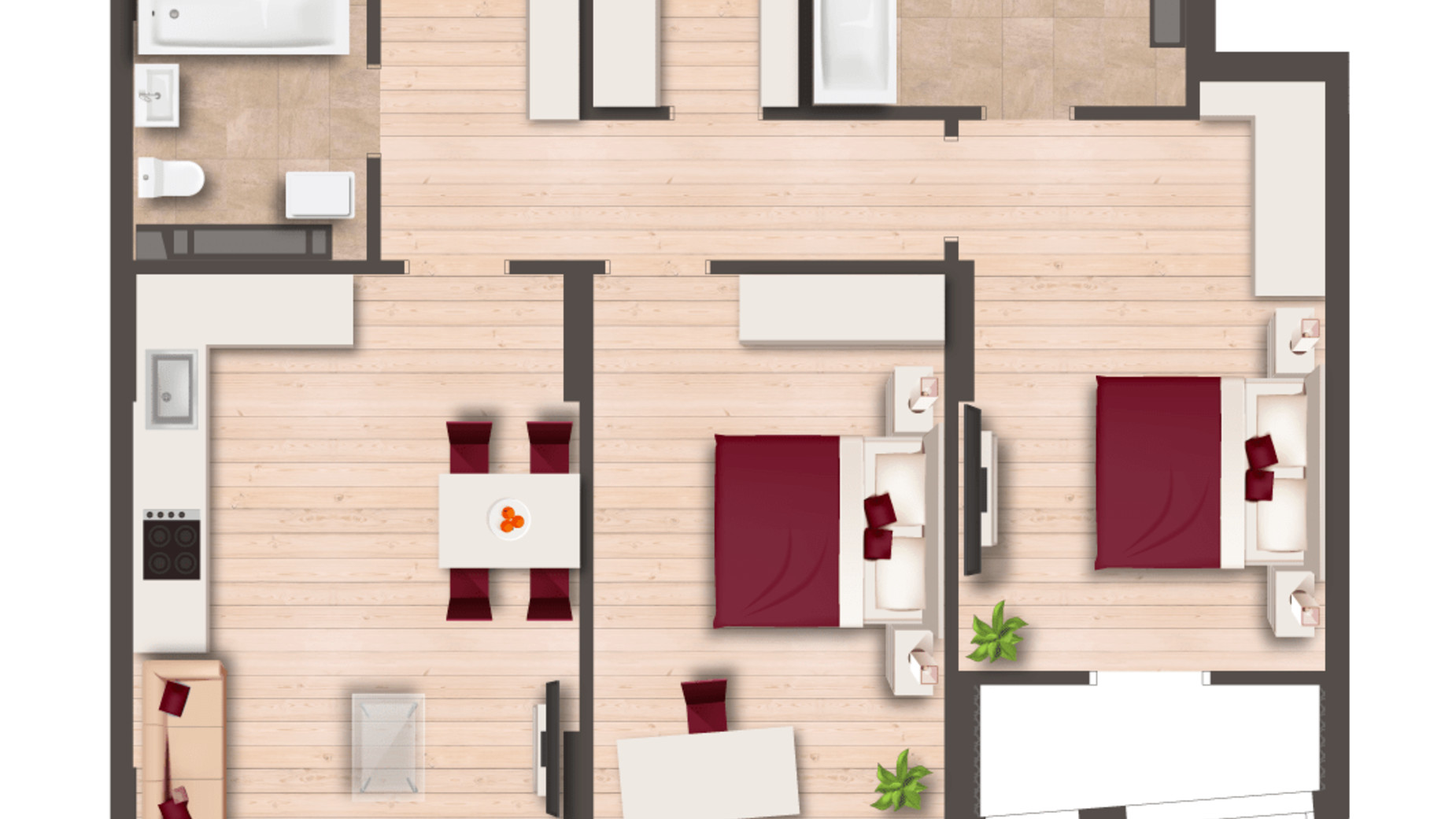 Планировка 2-комнатной квартиры в ЖК Svitlo Park 70.1 м², фото 309629