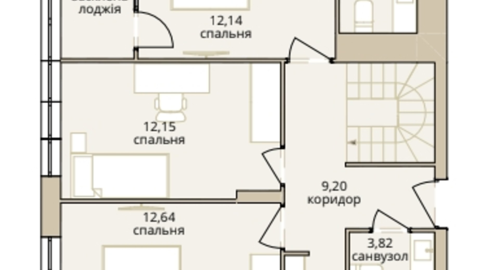 Планування багато­рівневої квартири в ЖК Dream Lake 122.98 м², фото 310246