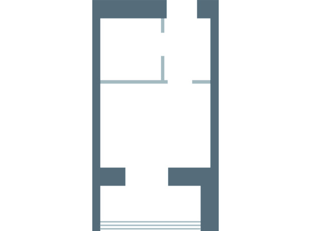 ЖК Озерки: планировка 1-комнатной квартиры 20.8 м²