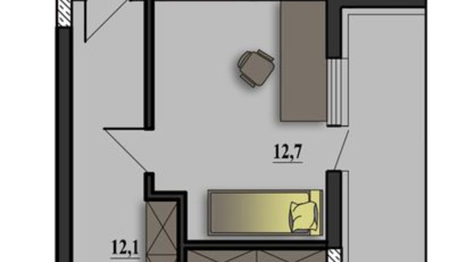 Планировка 2-комнатной квартиры в ЖК Премьер-Холл 73.69 м², фото 312040