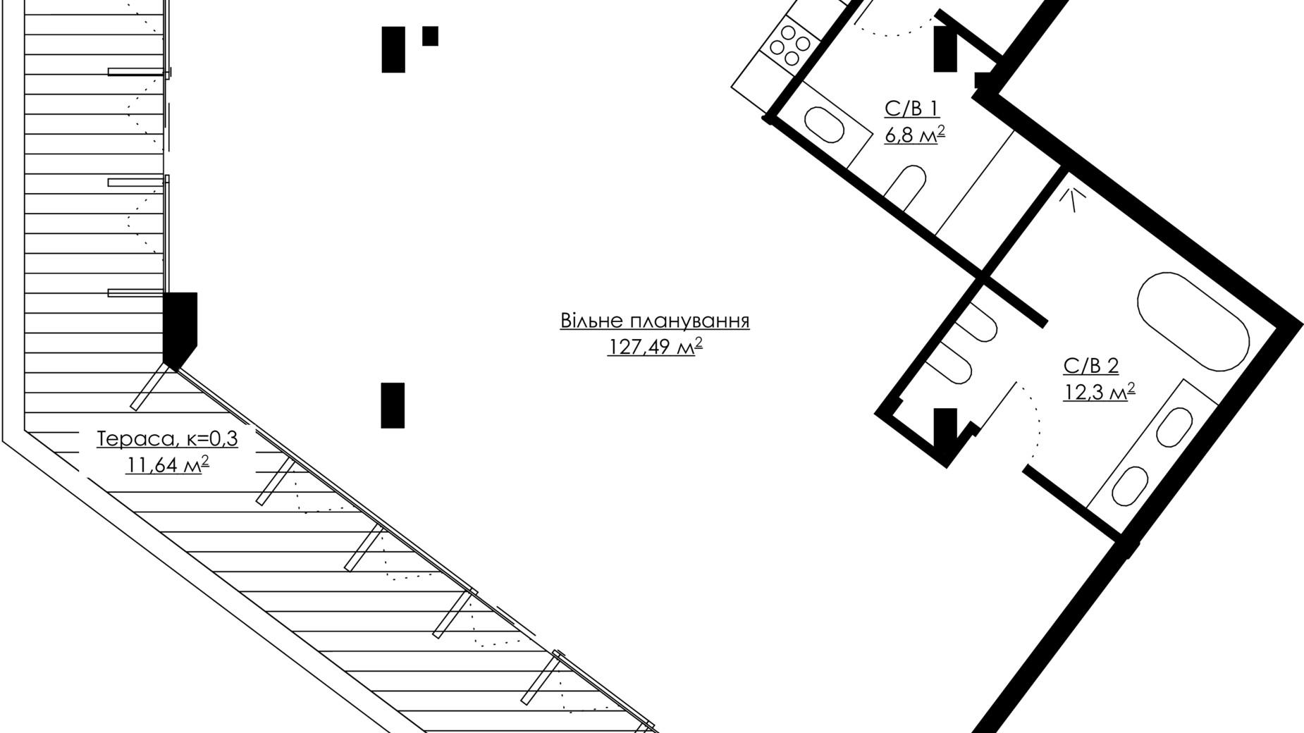 Планування 4-кімнатної квартири в ЖК Andriyivsky City Space 158.23 м², фото 312215