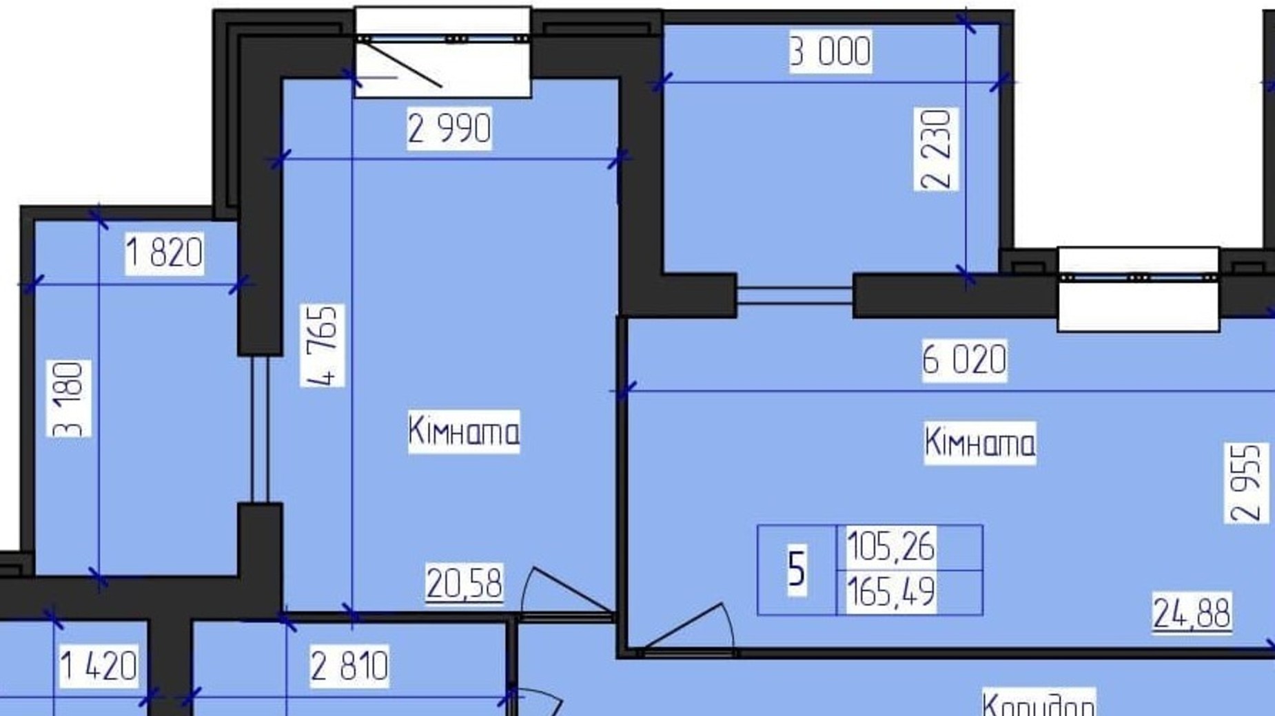 Планування багато­рівневої квартири в ЖК Олімпійський 165 м², фото 312221