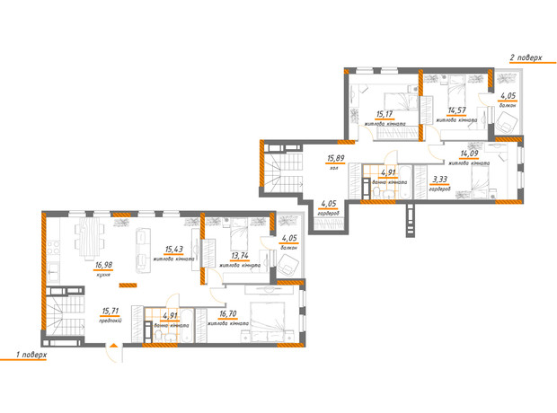 ЖК Нивки-Парк: планування 6-кімнатної квартири 171.18 м²